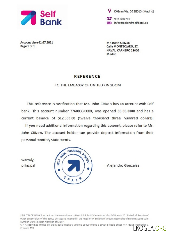 Espagne , Self bank , reference